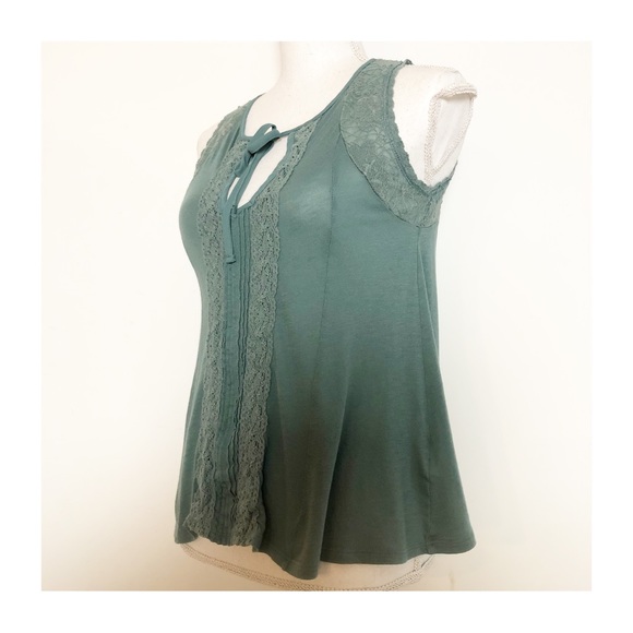 ANTHROPOLOGIE Meadow Rue Laced Tie-Neck Tank Size Small Petite (SP) - Picture 7 of 16